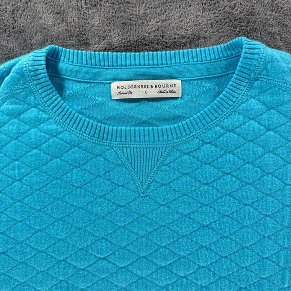Holderness & Bourne Other - Holderness & Bourne The Ward Sweater Large Bali Blue Quilted Crewneck Sweatshirt